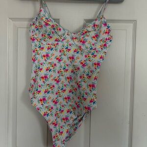 Kulani Kinis Floral One-Piece Swimsuit in White, Pink, Yellow, Green, Blue